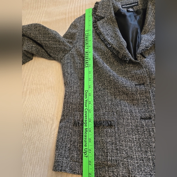 NORTON MCNAUGHTON BLACK & WHITE TWEED BLAZER. SIZE 14. - Picture 8 of 10